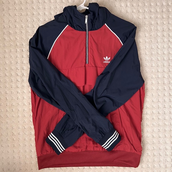 Adidas Women's Pullover Windbreaker Color-block Hoodie Jacket - Picture 1 of 3